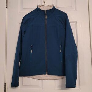 Womens Size Med-Teal green-Soft Shell-water resistant-3 zip pockets-spring/fall